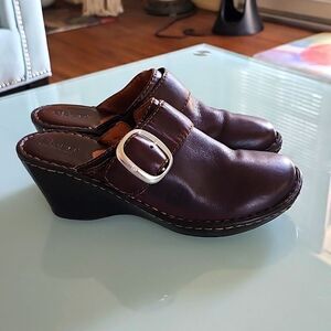 Born Leather Dark Academia Boho Hippie Mules Size 8